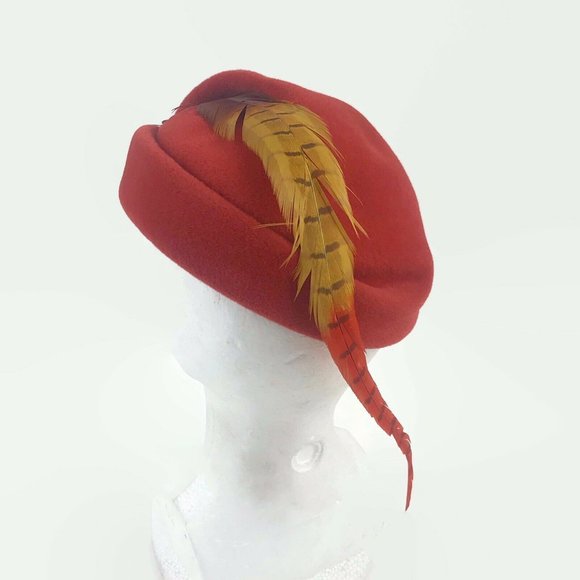 Vintage 1940s Debette Women\'s Hat Velour 22 1/2 main image 7